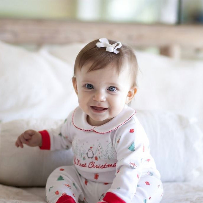 Pyjama Noël 2 pièces en velours « Mon premier noël »