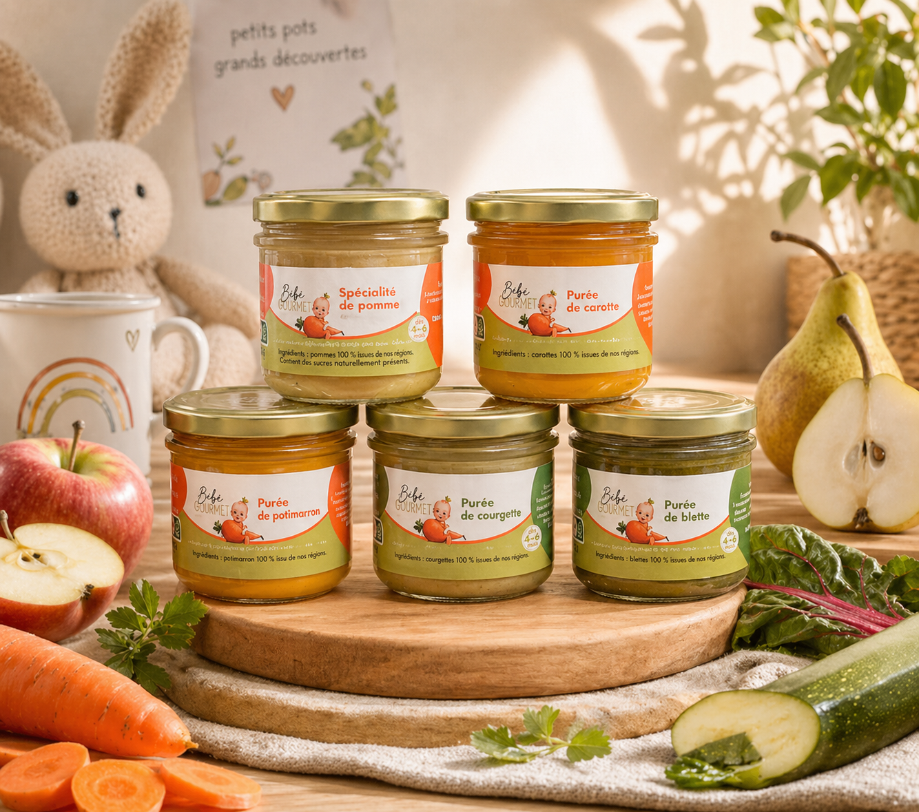 Coffret cadeau « mes premières saveurs » - 5 petits pots artisanaux