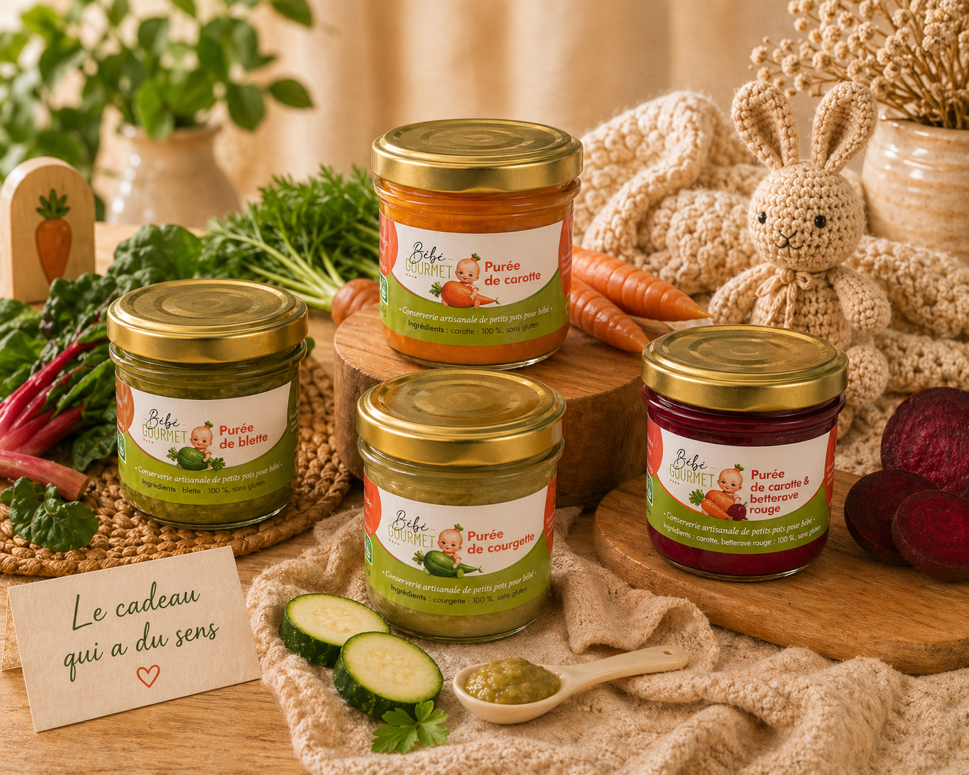 Coffret cadeau « Mes premiers légumes » - 4 petits pots artisanaux