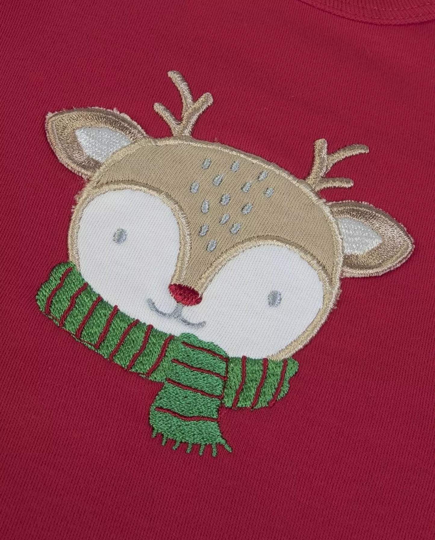 Body manches longues Noël 100% coton « Renne Rouge »