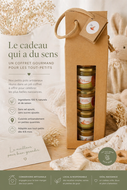 Coffret cadeau « mes premières saveurs » - 5 petits pots artisanaux