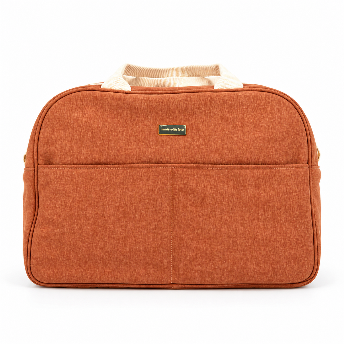 Sac de maternité en coton terracotta « Sienna »