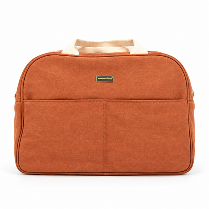 Sac de maternité en coton terracotta « Sienna »