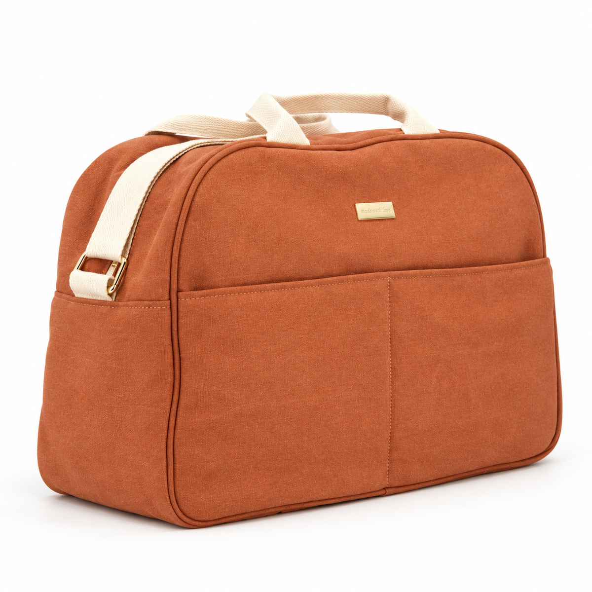Sac de maternité en coton terracotta « Sienna »